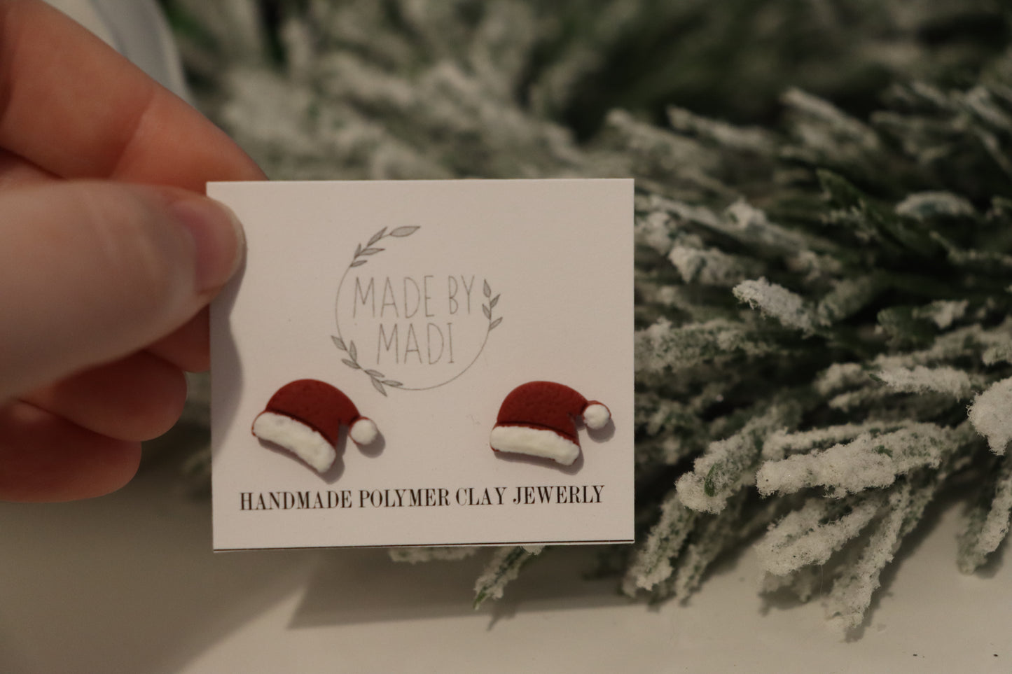 Santa Hat Studs